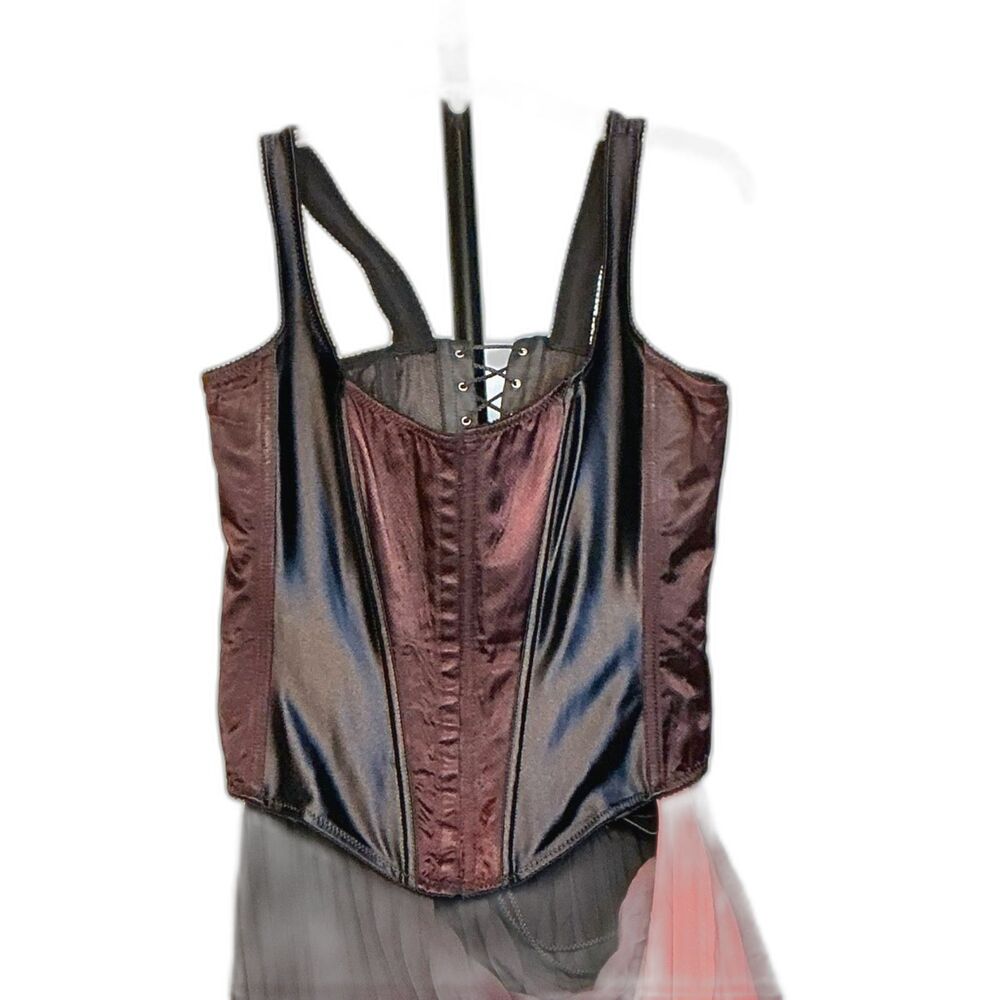 Y2K Gothic Corset & Pleated Skirt Set | Whimsigoth Formal Outfit, Large